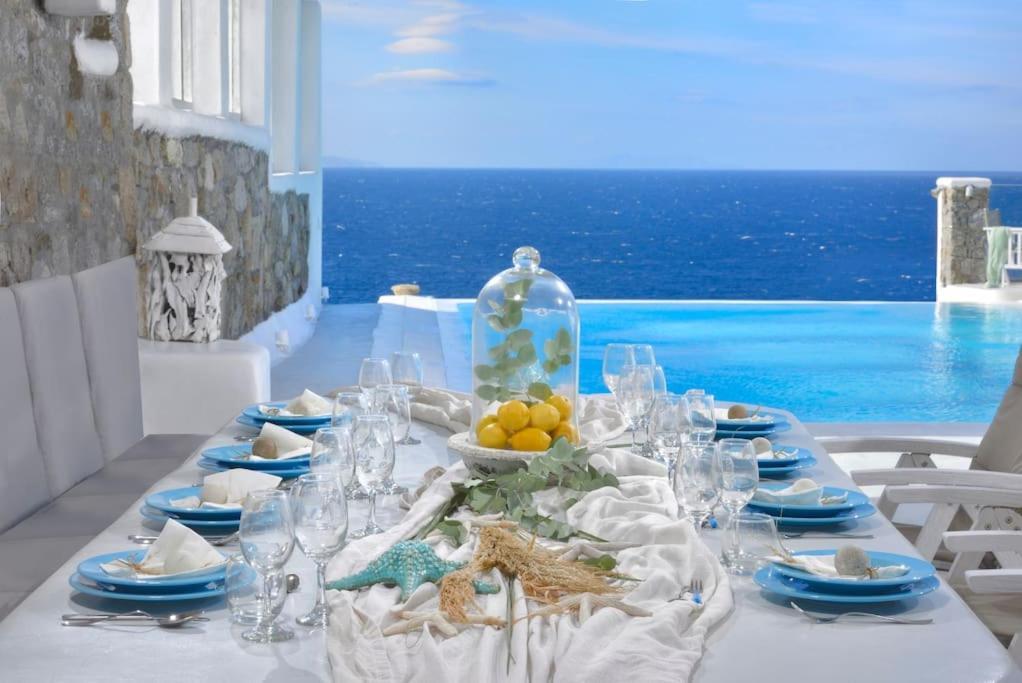 Mykonos Sea View Luxury Villa By Calypso Sunset Villas Mykonos Town Exterior foto